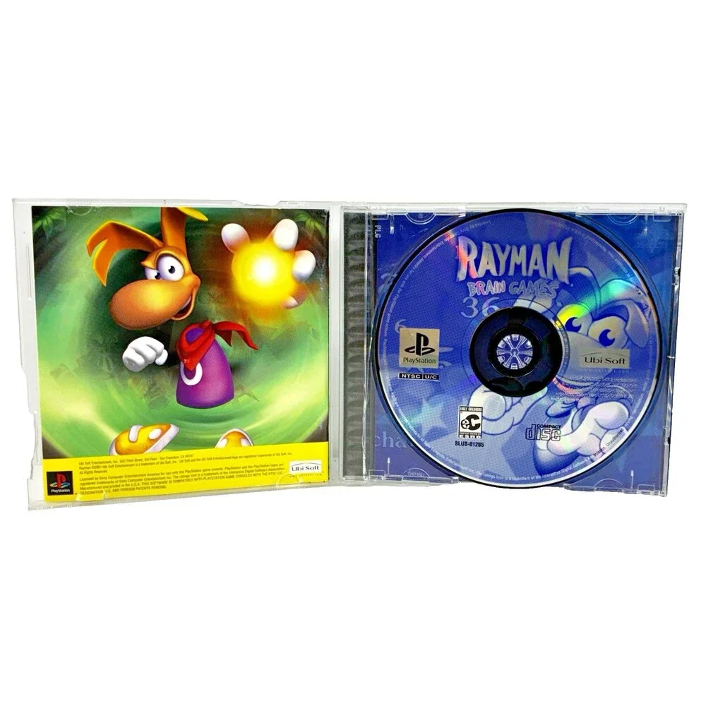 Rayman Brain Games Sony PlayStation 2001 Black Label Complete with Manual Tested